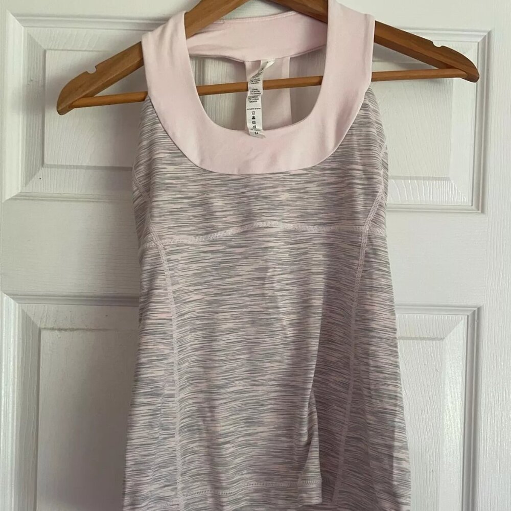 Lululemon baby pink and gray Tank top Size 4